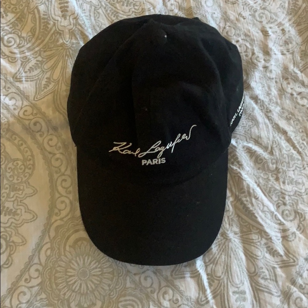 Karl Lagerfeld Black Ball Cap